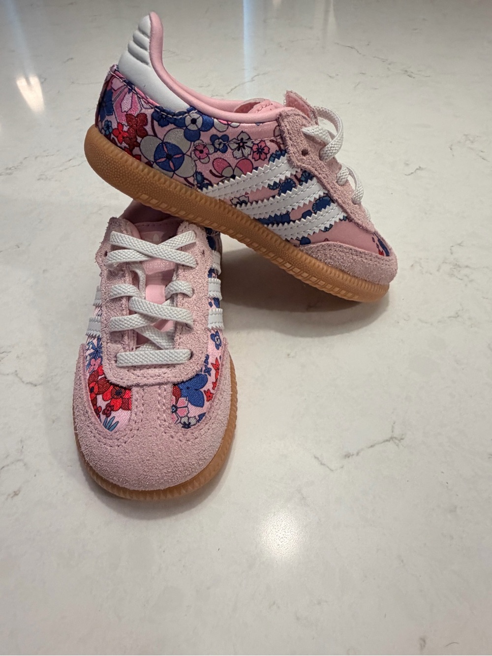 Adidas Kids Liberty London Pink Floral Gazelle Shoes - Picture 2 of 5